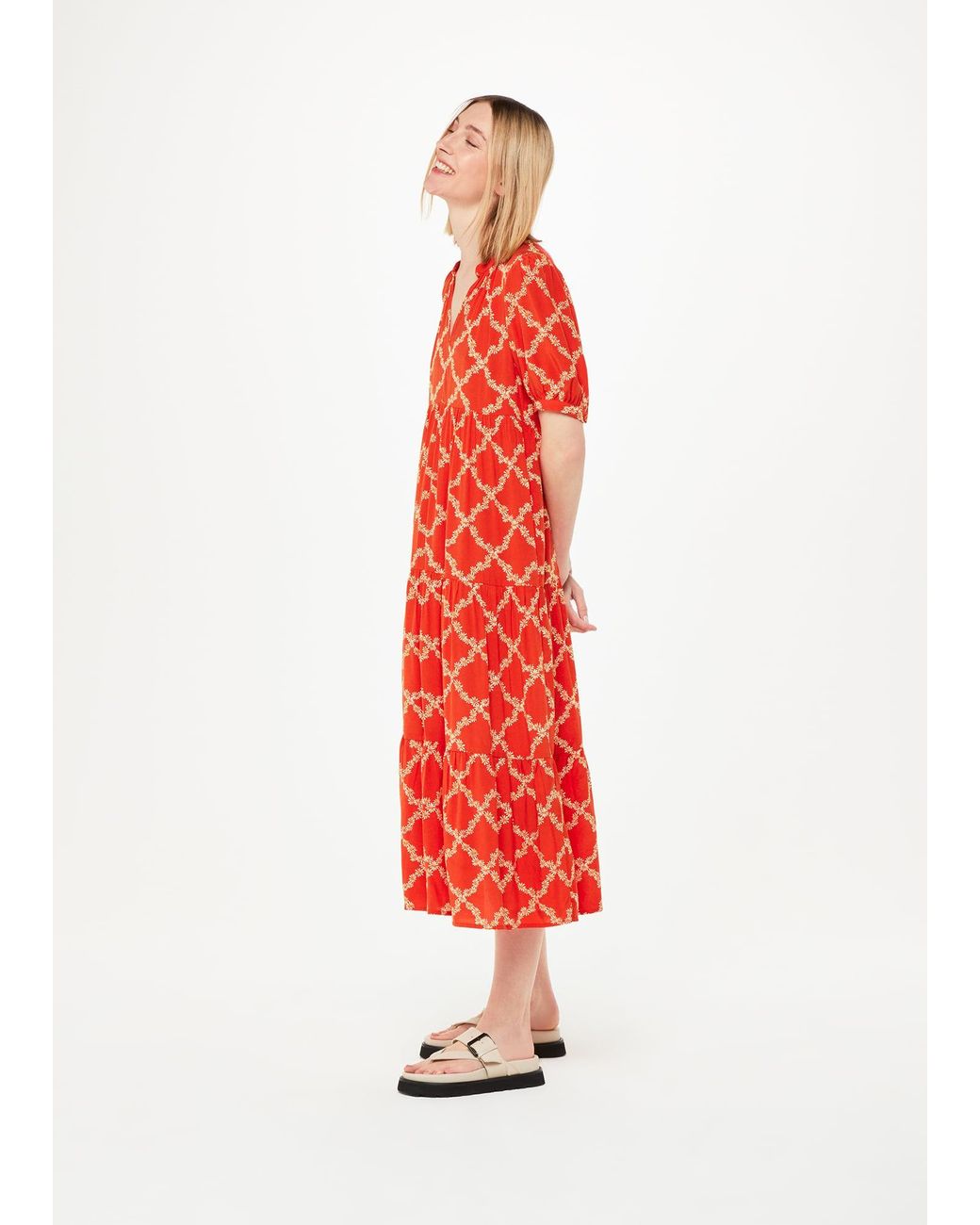 Whistles White Daisy Trellis Trapeze Dress