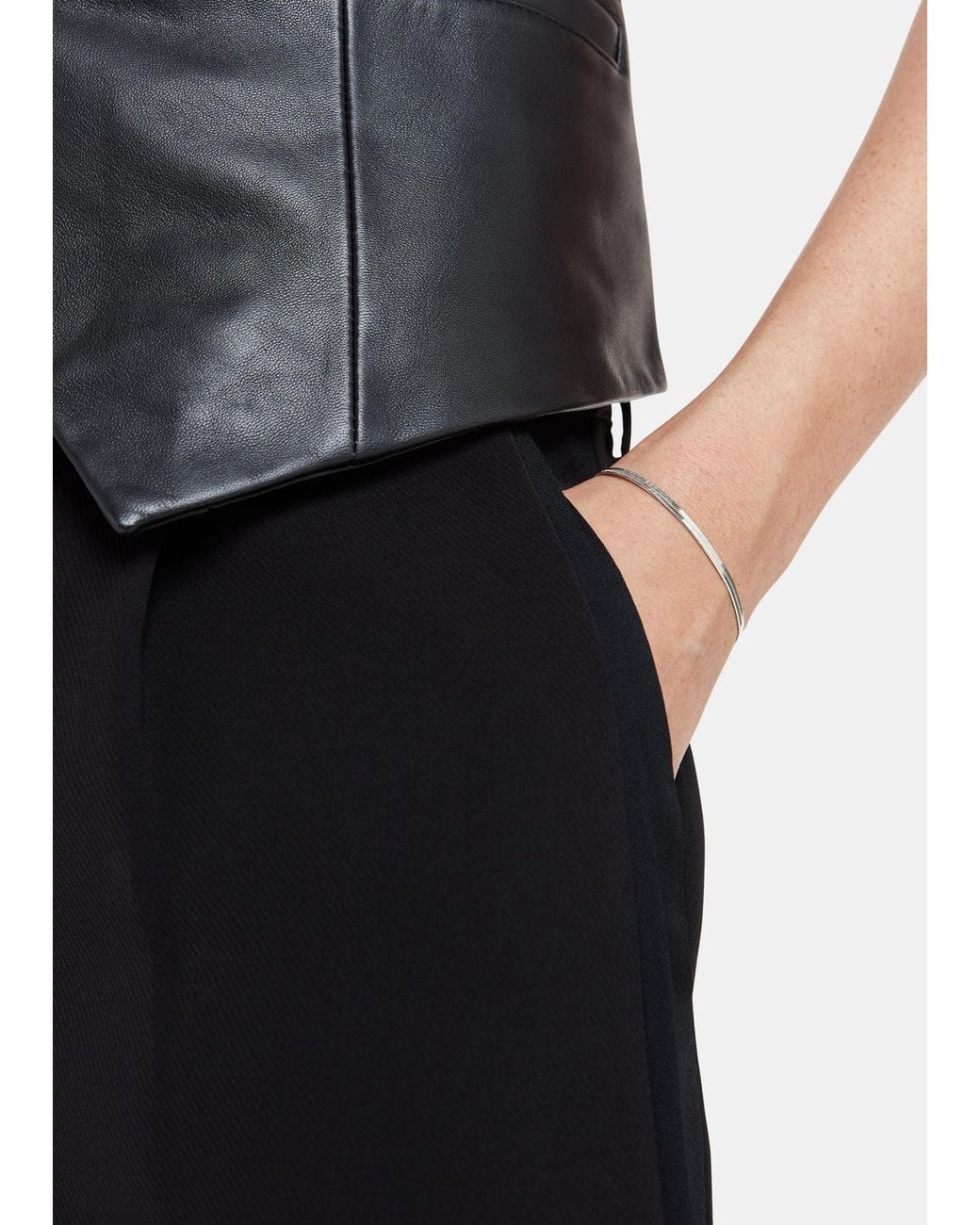 Whistles Metallic Flat Snake Chain Bracelet