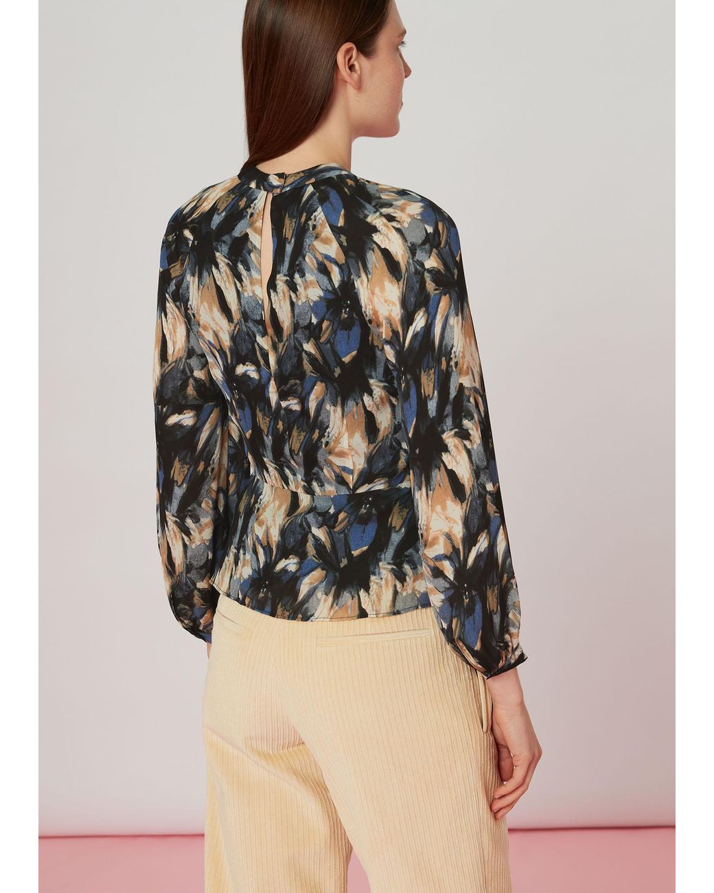 Whistles Multicolor Storm Floral Silk Blouse