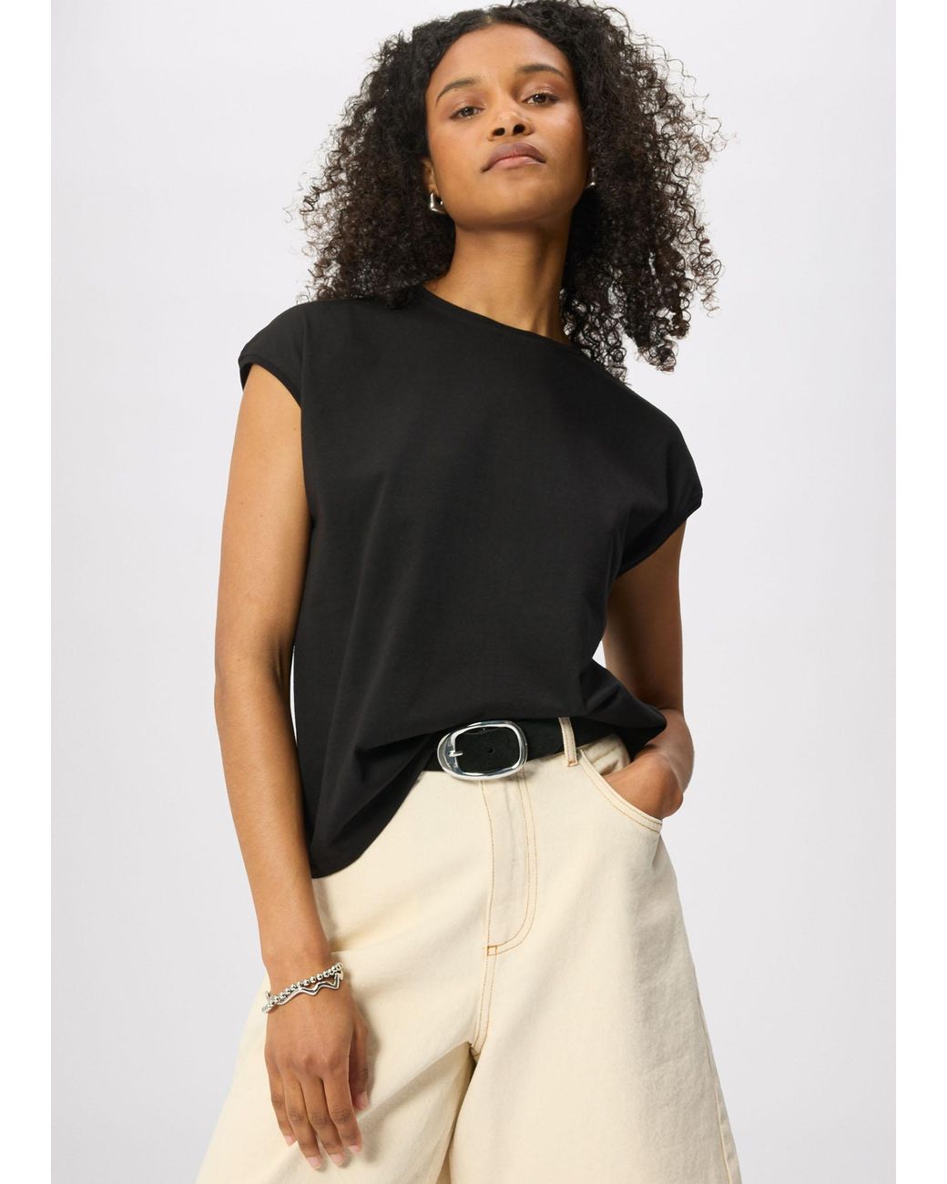 Whistles White Cap Sleeve Tee