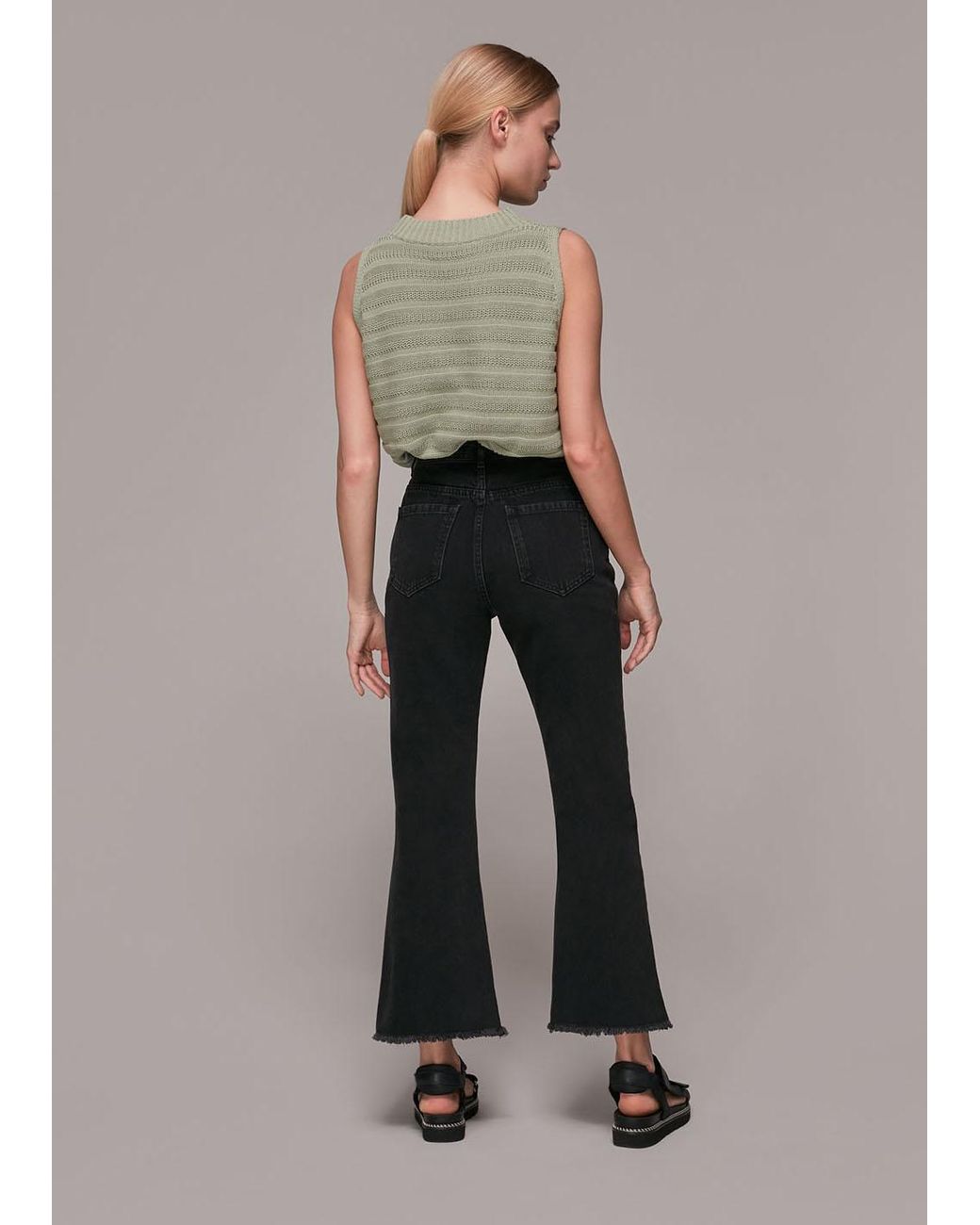 Whistles Gray Authentic Kick Flare Jean