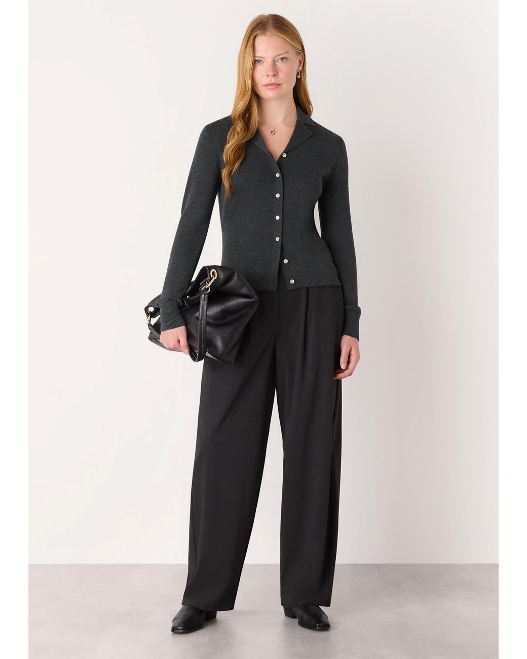 Whistles Black Phoebe Knit Shirt