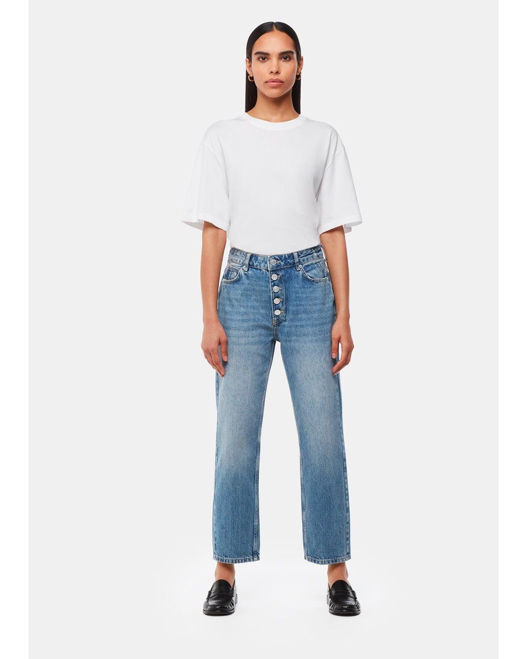 Whistles Blue Authentic Hollie Button Jean