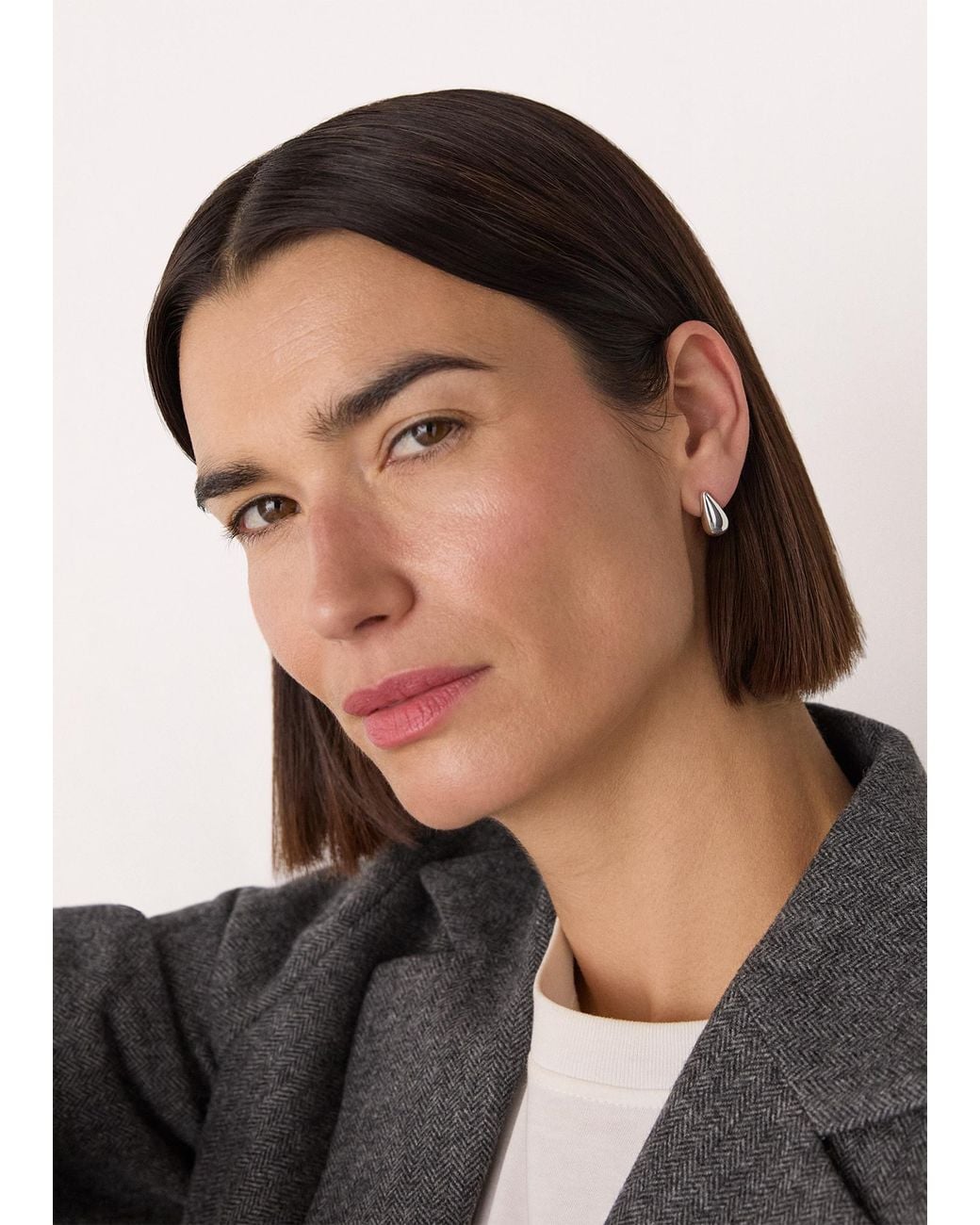 Whistles Metallic Mini Teardrop Stud Earring