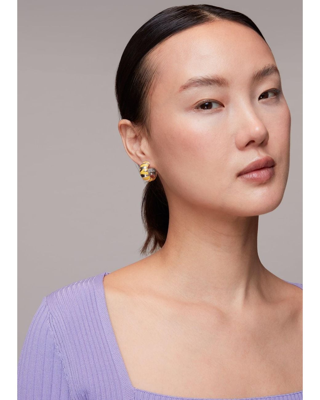 Whistles Metallic Enamel Tiger Stripe Hoop