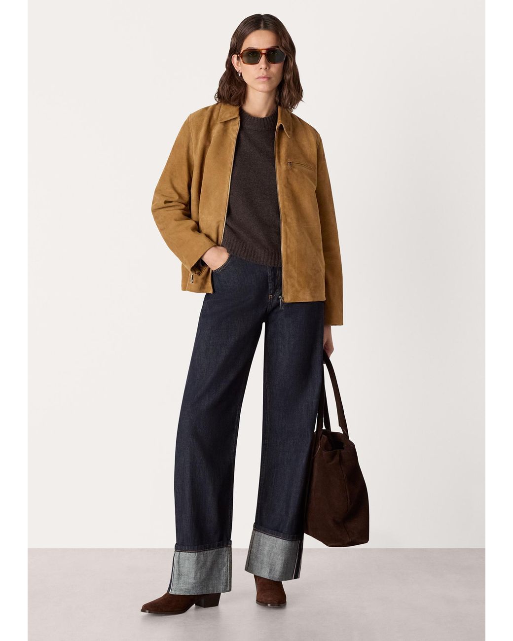 Whistles Natural Kate Suede Jacket