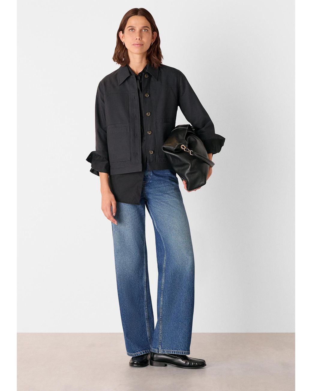 Whistles Black Mia Pocket Detail Jacket