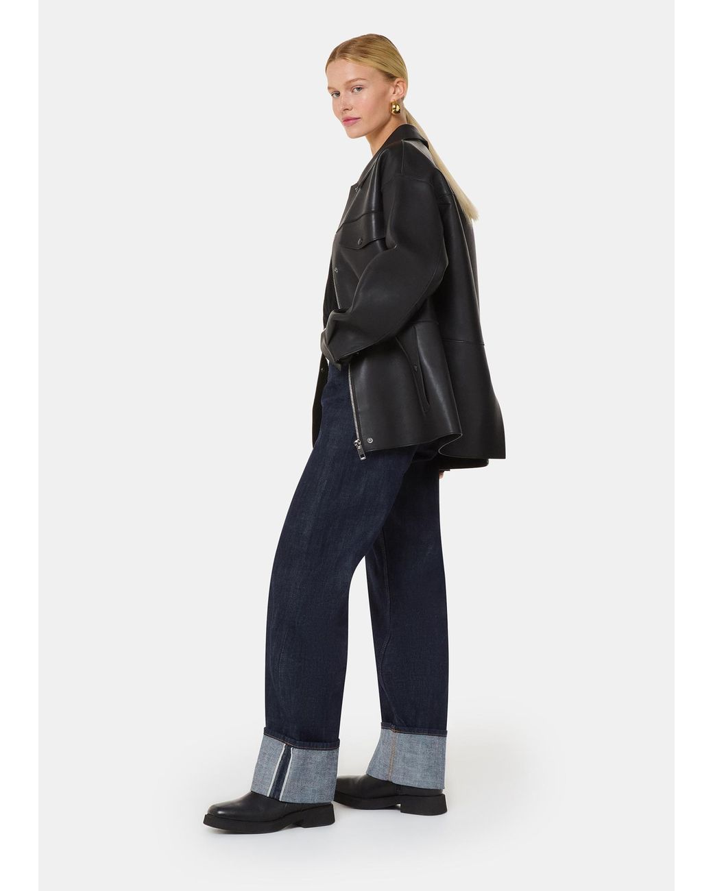 Whistles Blue Turn Up Selvedge Jean