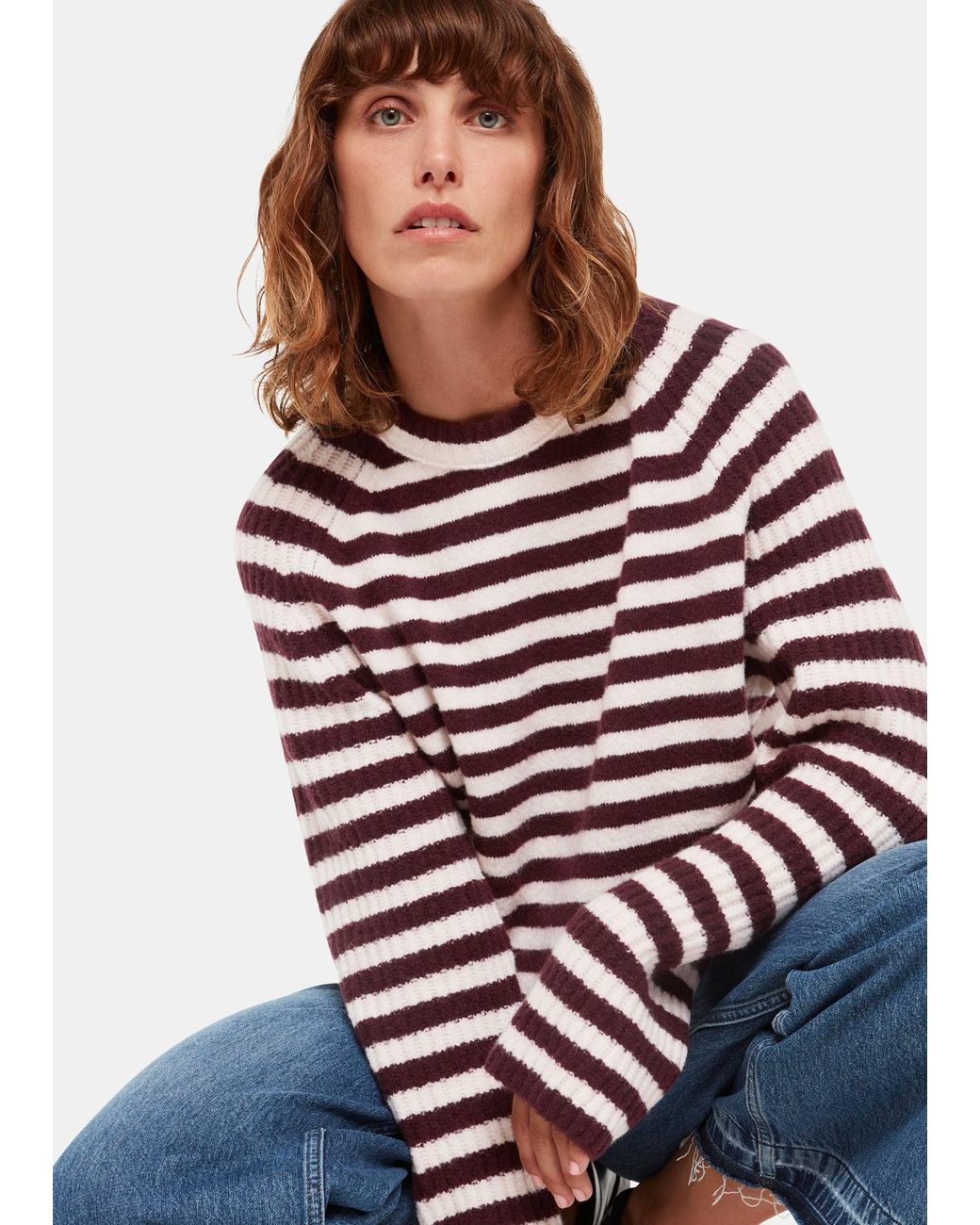 Whistles Multicolor Wool Mix Stripe Crew