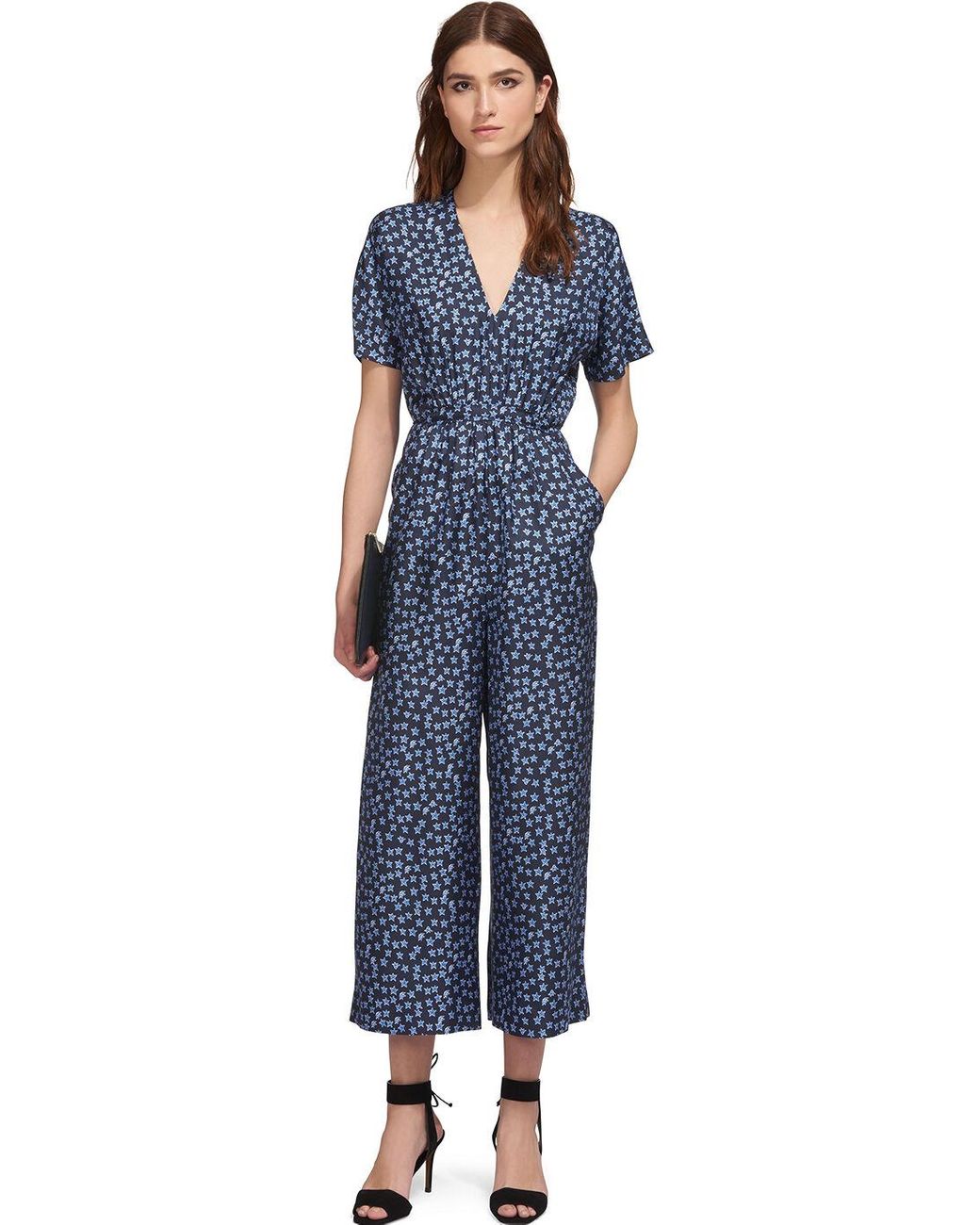 Whistles Star Print Buena Silk Jumpsuit 