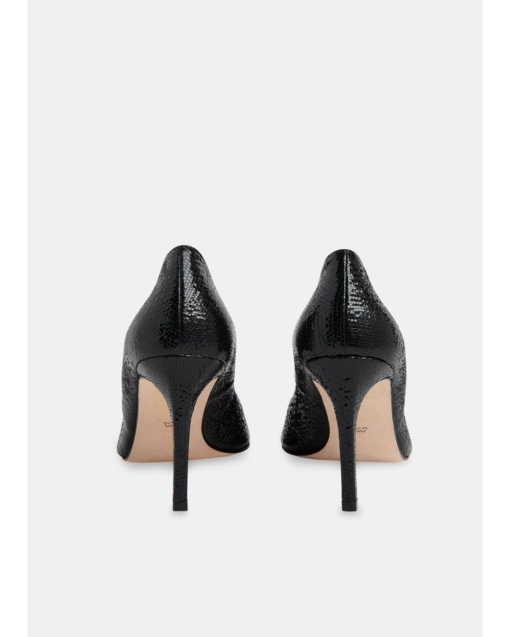 Whistles White Corie Textured Heeled Pump