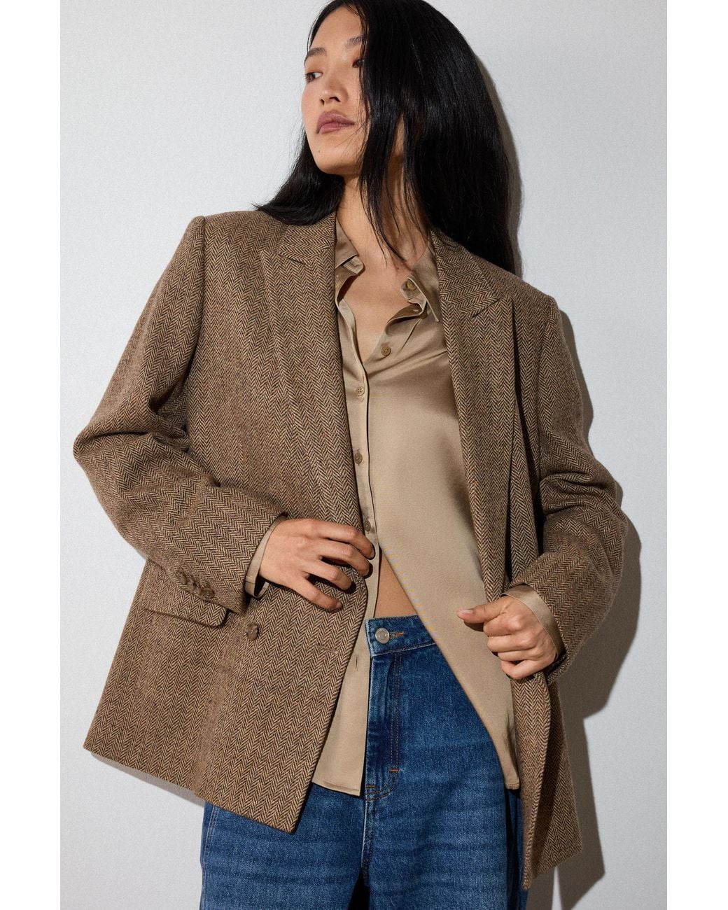 Whistles Black Double Breasted Wool Blazer