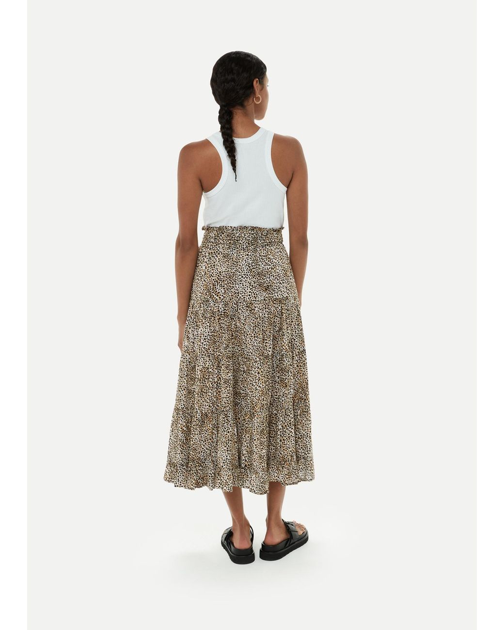 Whistles White Ink Spot Crinkle Skirt