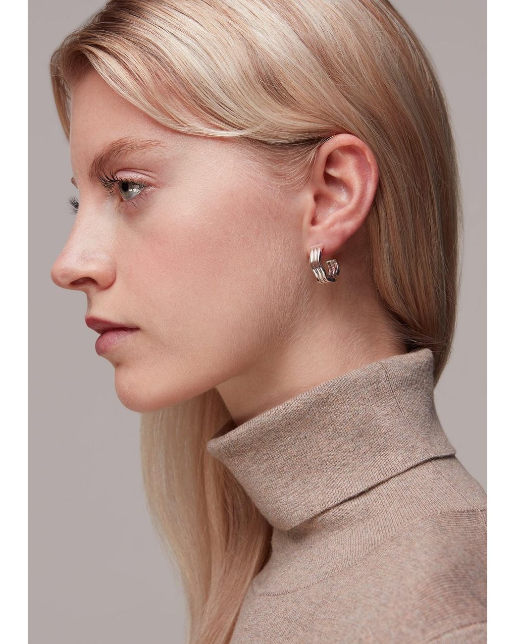 Whistles Metallic Wavy Hoop Earring