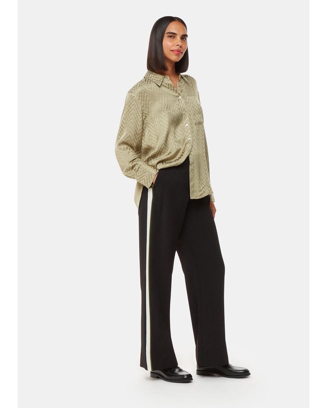 Whistles Natural Jacquard Zig Zag Print Shirt