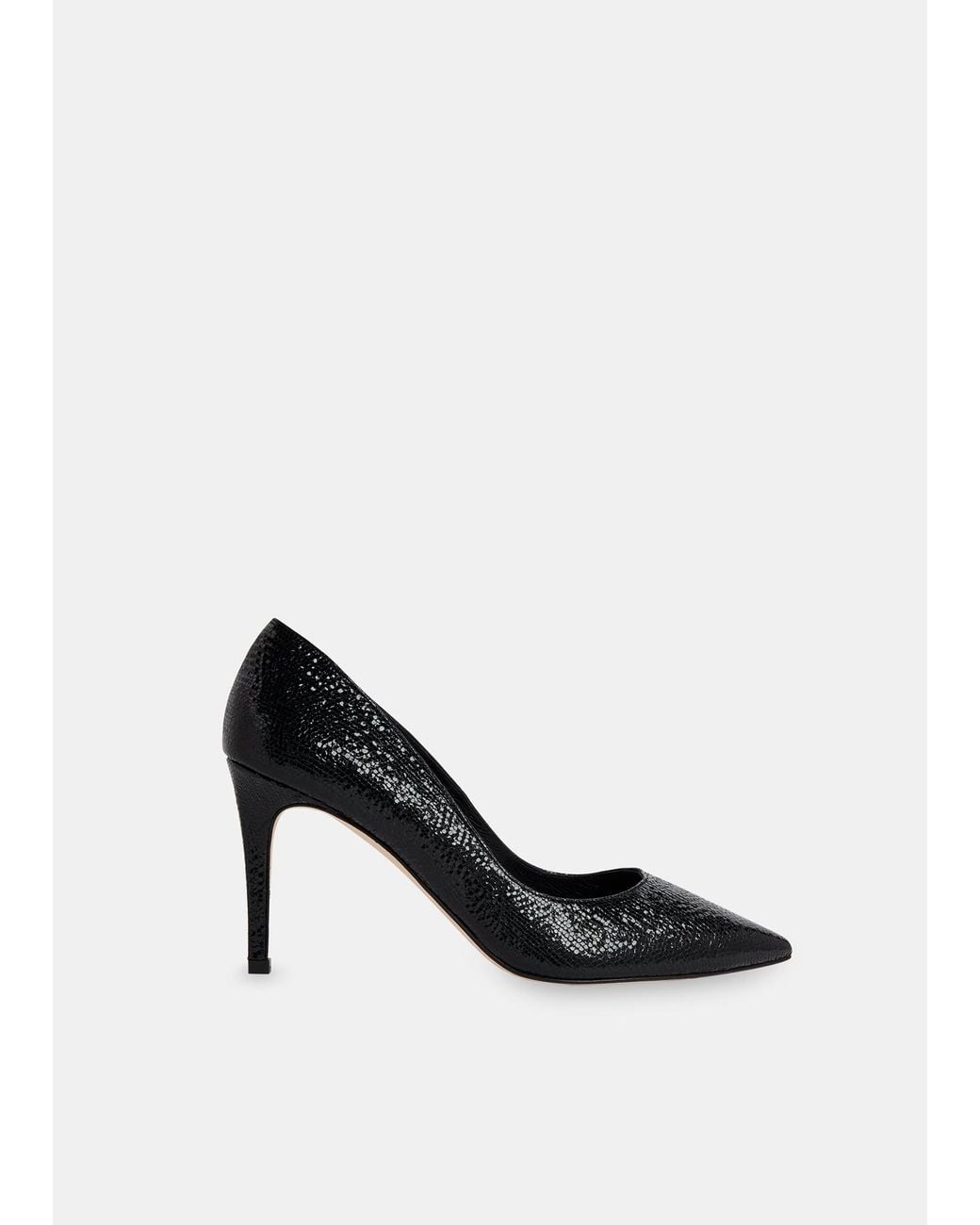 Whistles White Corie Textured Heeled Pump