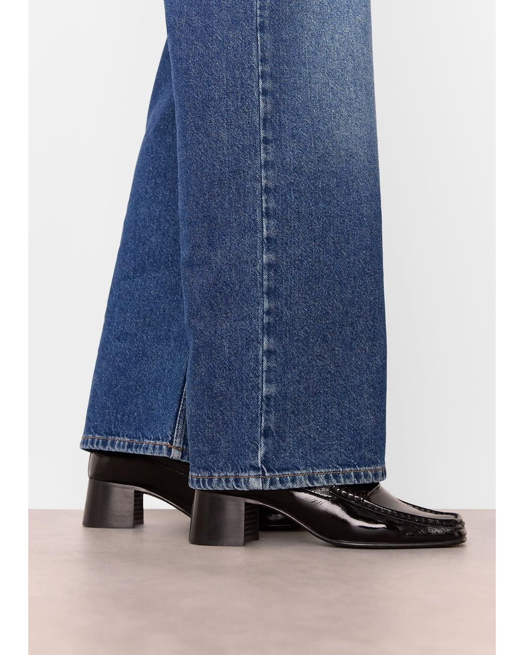 Whistles Blue Skye Heeled Loafer