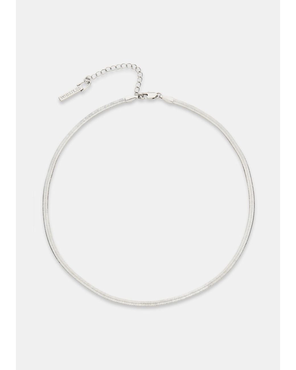 Whistles White Flat Snake Chain Necklace