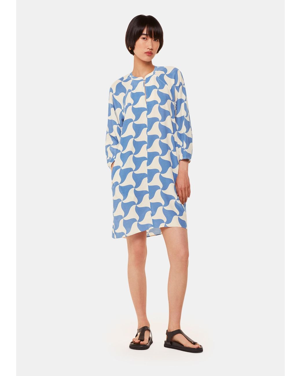 Whistles Blue Spun Triangle Dress