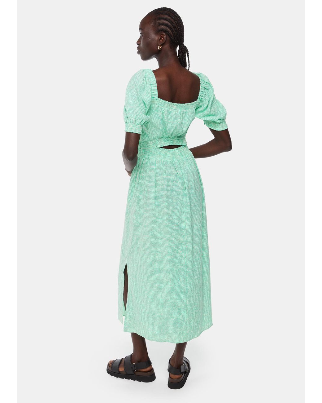 Whistles Green Scribble Check Dress