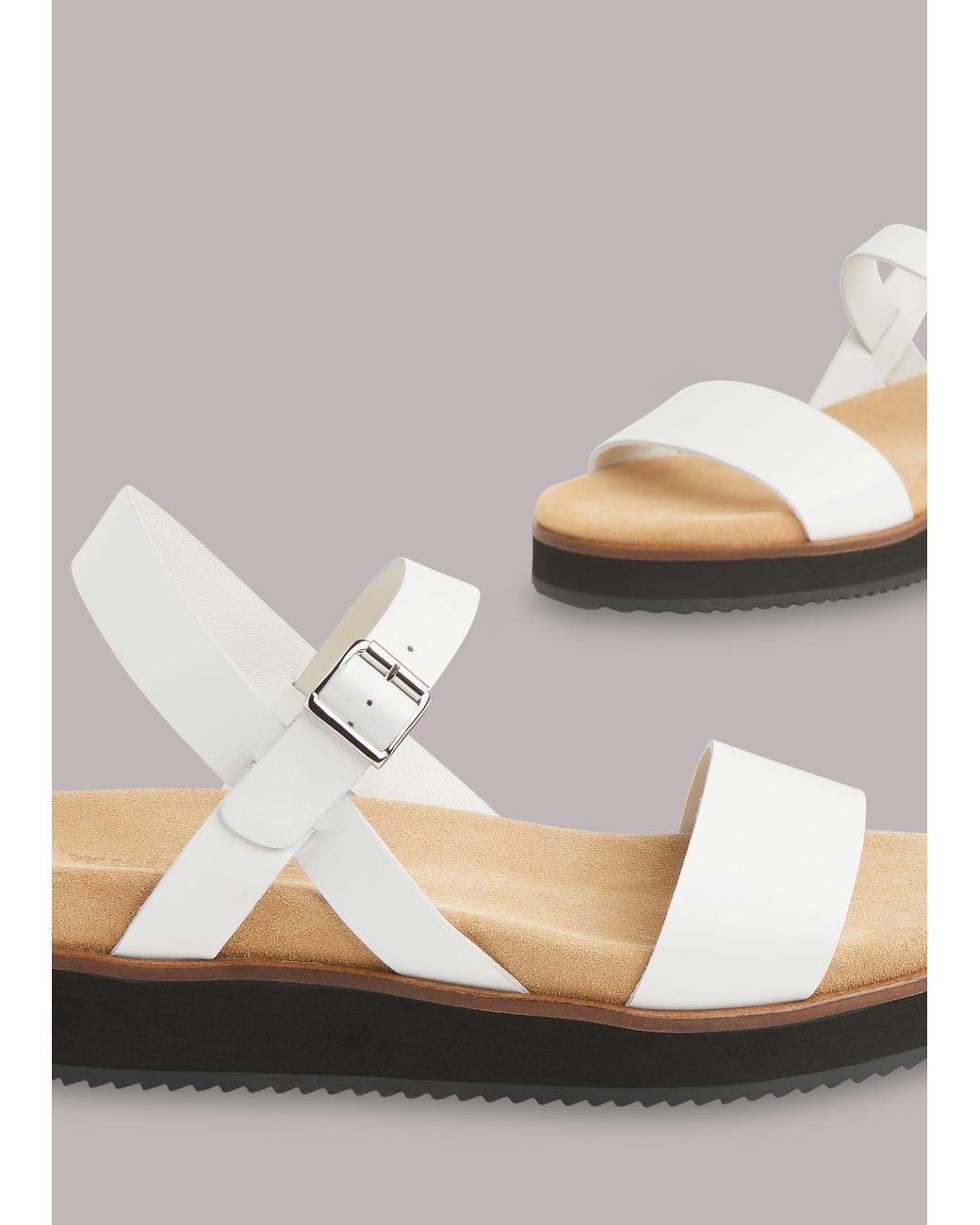 Whistles Pink Nola Footbed Sandal