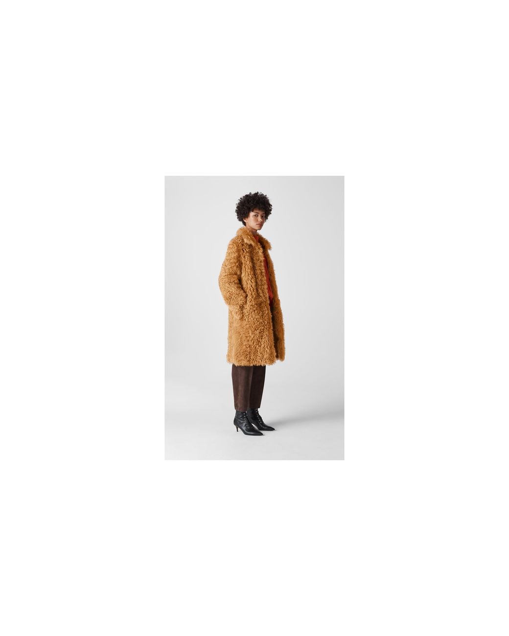 Whistles Black Teddy Sheepskin Coat
