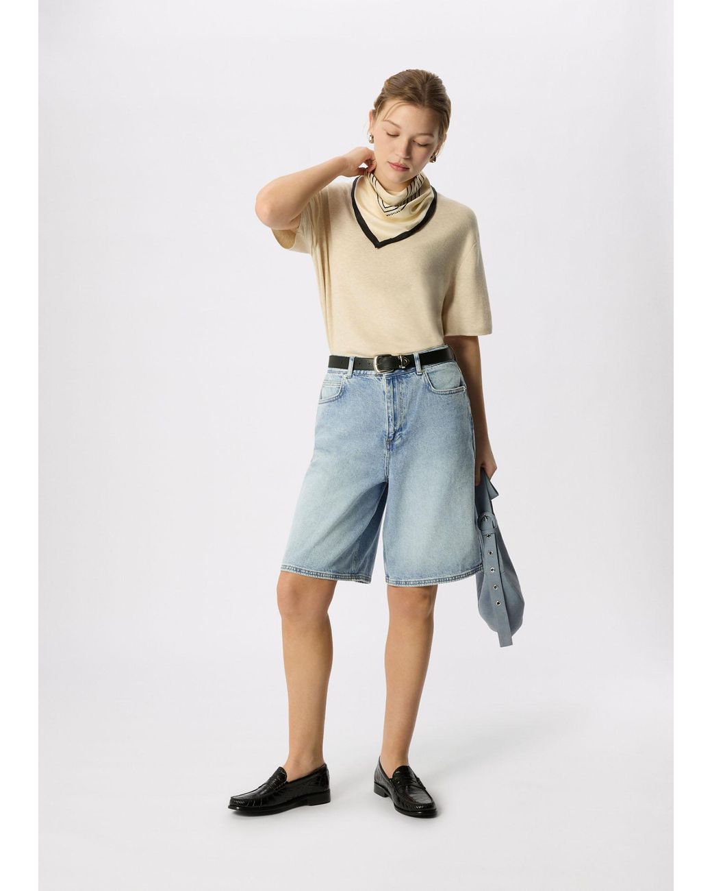 Whistles Blue Authentic Knee Length Short
