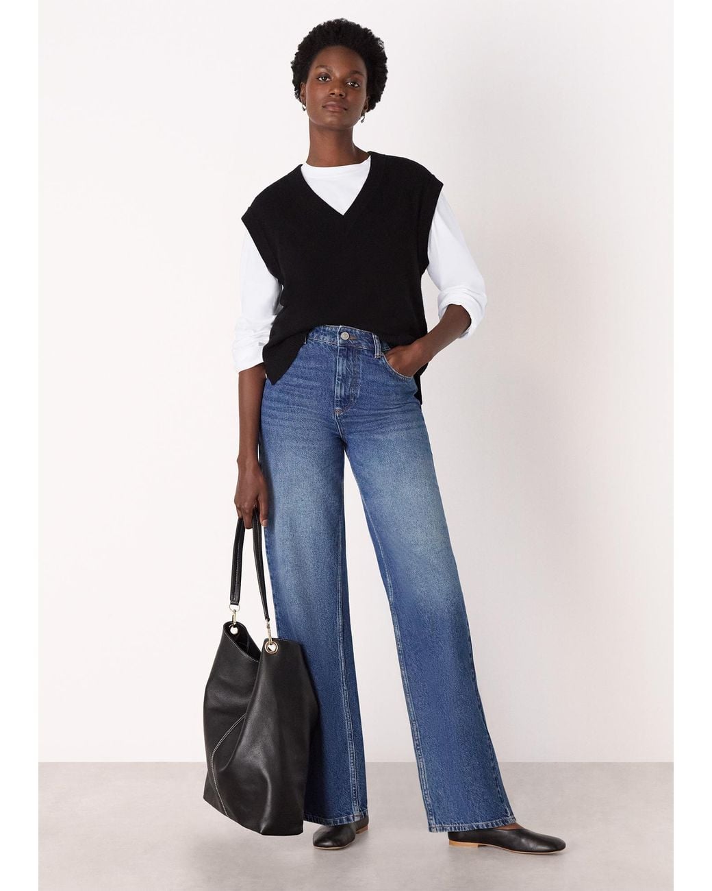 Whistles Blue Relaxed Long Sleeve Tee