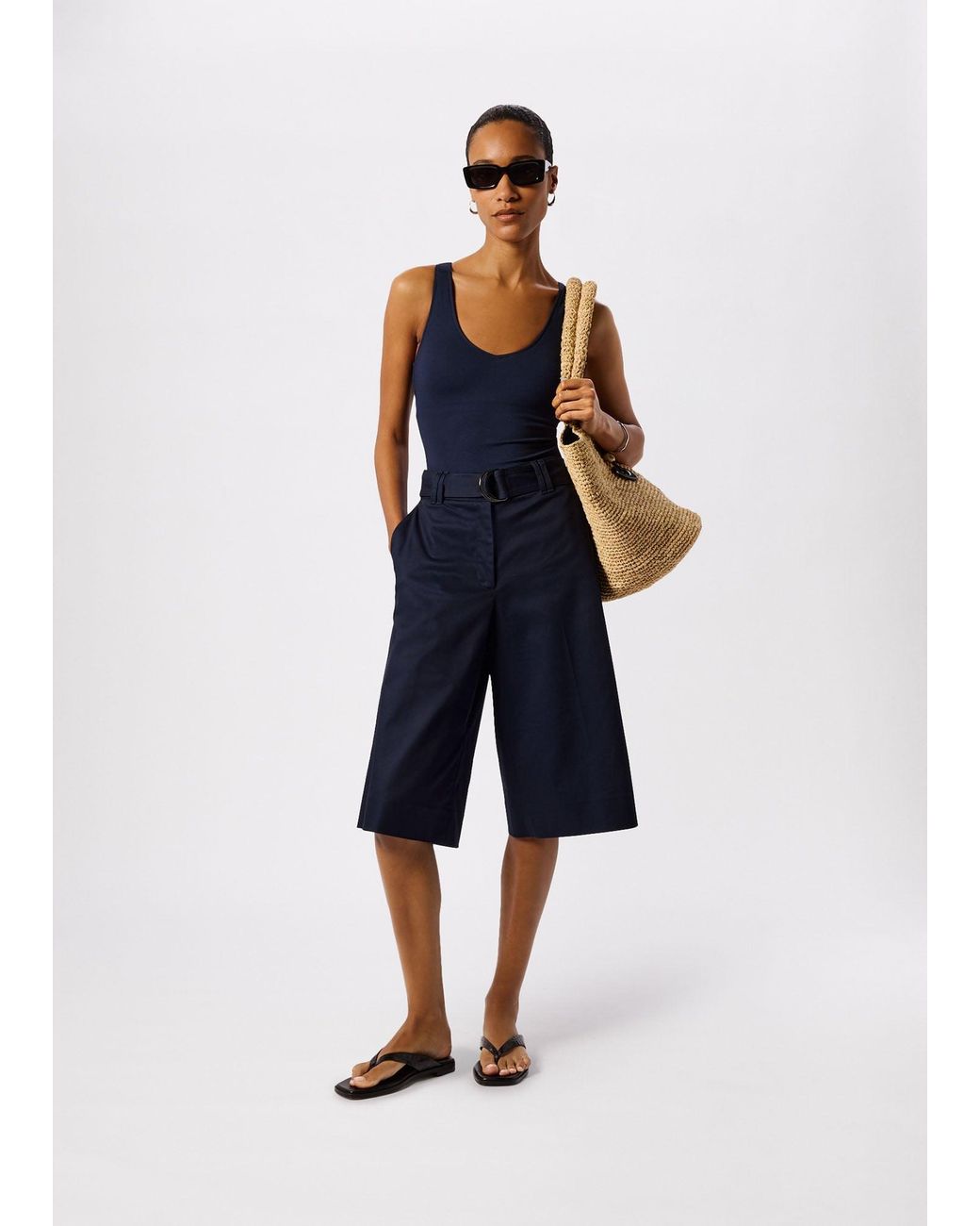 Whistles Blue Textured Detail Swimsuit
