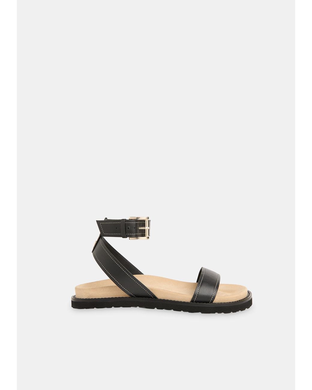 Whistles Natural Ottie Contrast Stitch Sandal