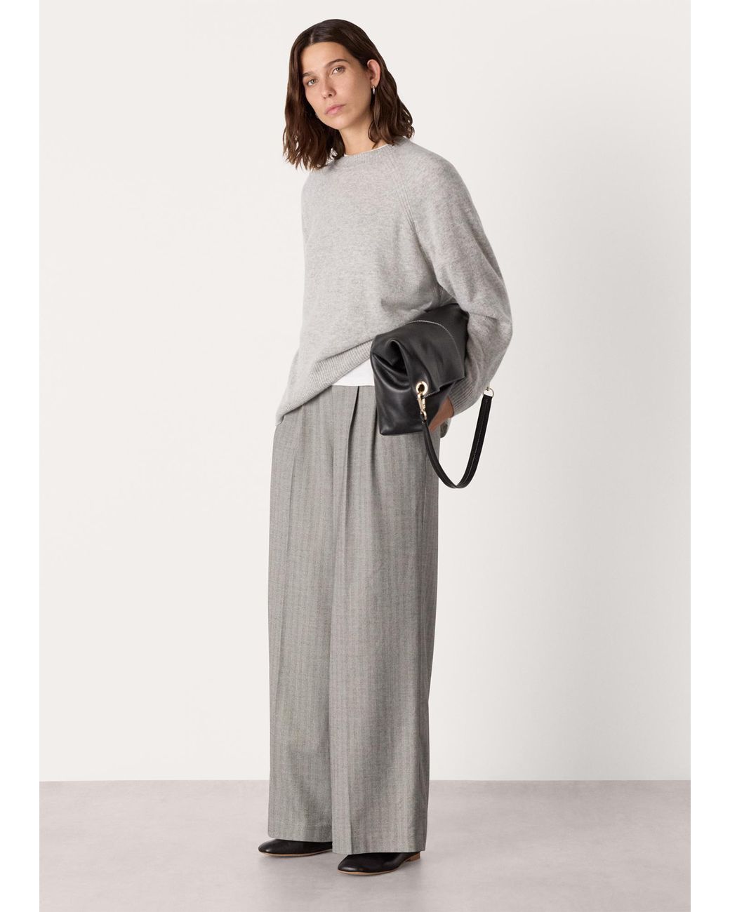 Whistles Gray Ultimate Cashmere Crew Neck