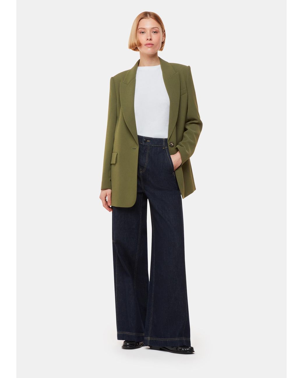 Whistles White Crepe Boyfriend Blazer
