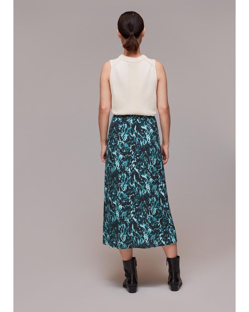 Whistles Blue Bambi Animal Button Skirt