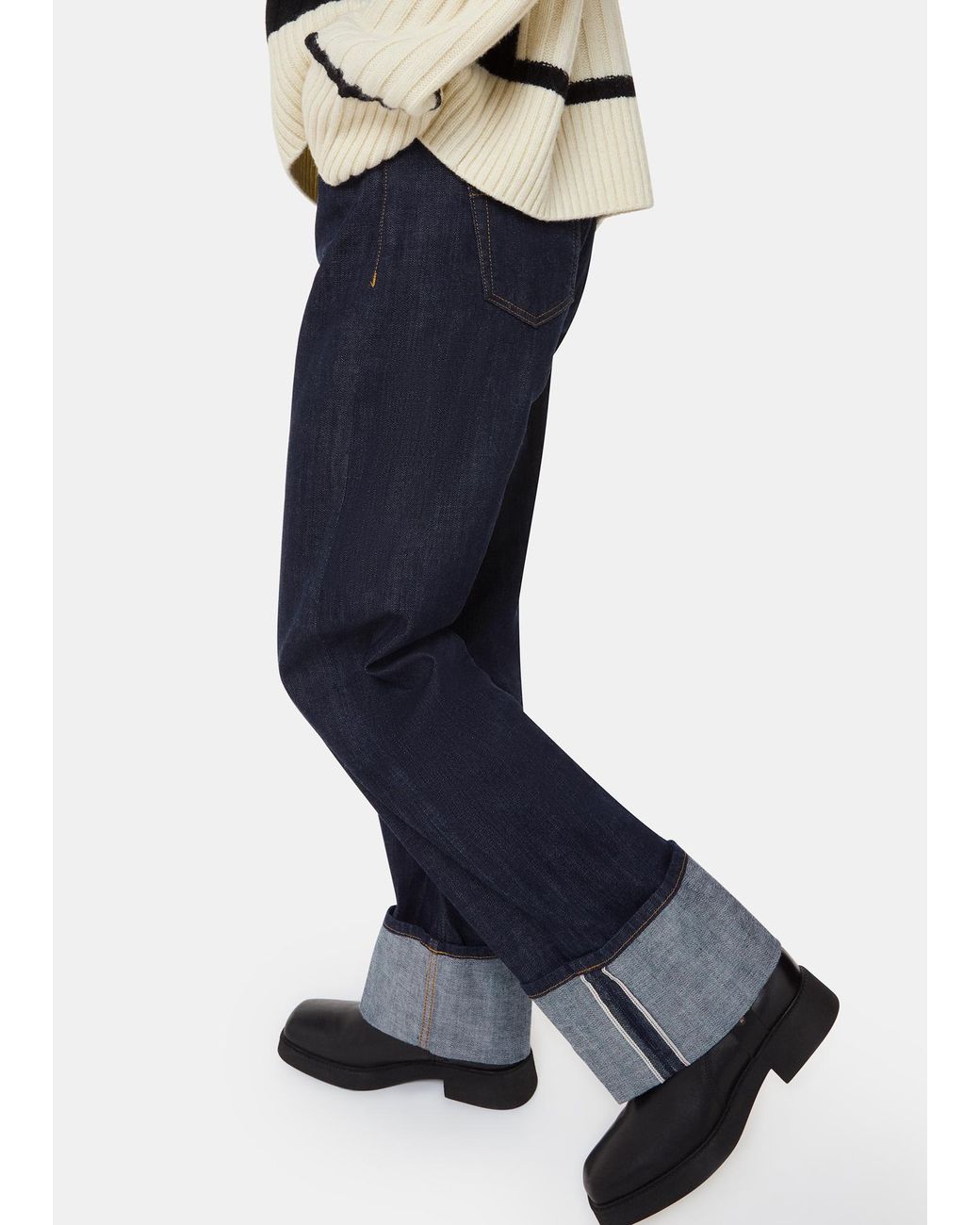 Whistles Blue Turn Up Selvedge Jean