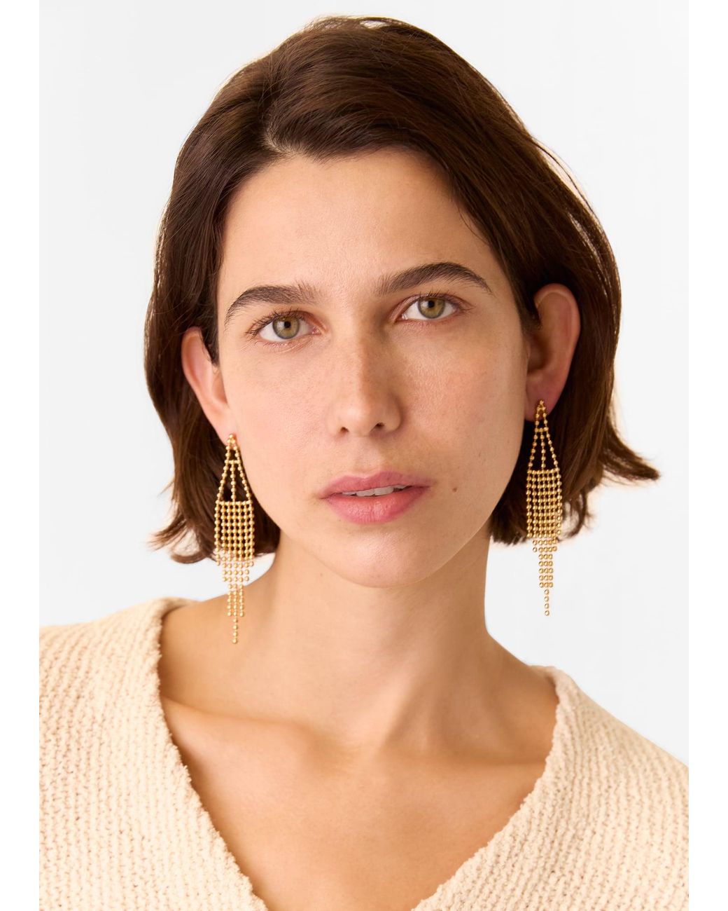 Whistles Natural Seed Bead Statement Earring