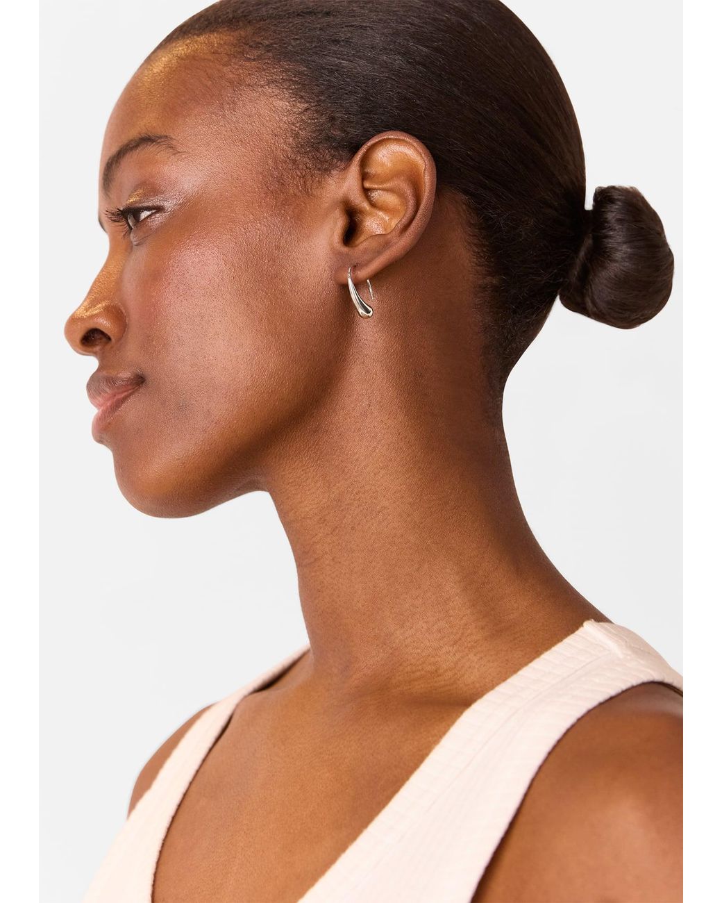 Whistles Brown Curved Teardrop Wire Earring