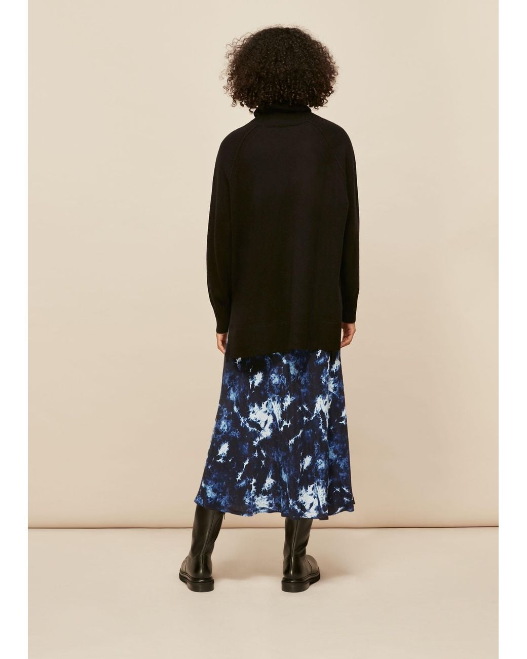 Whistles Blue Tie Dye Bias Skirt