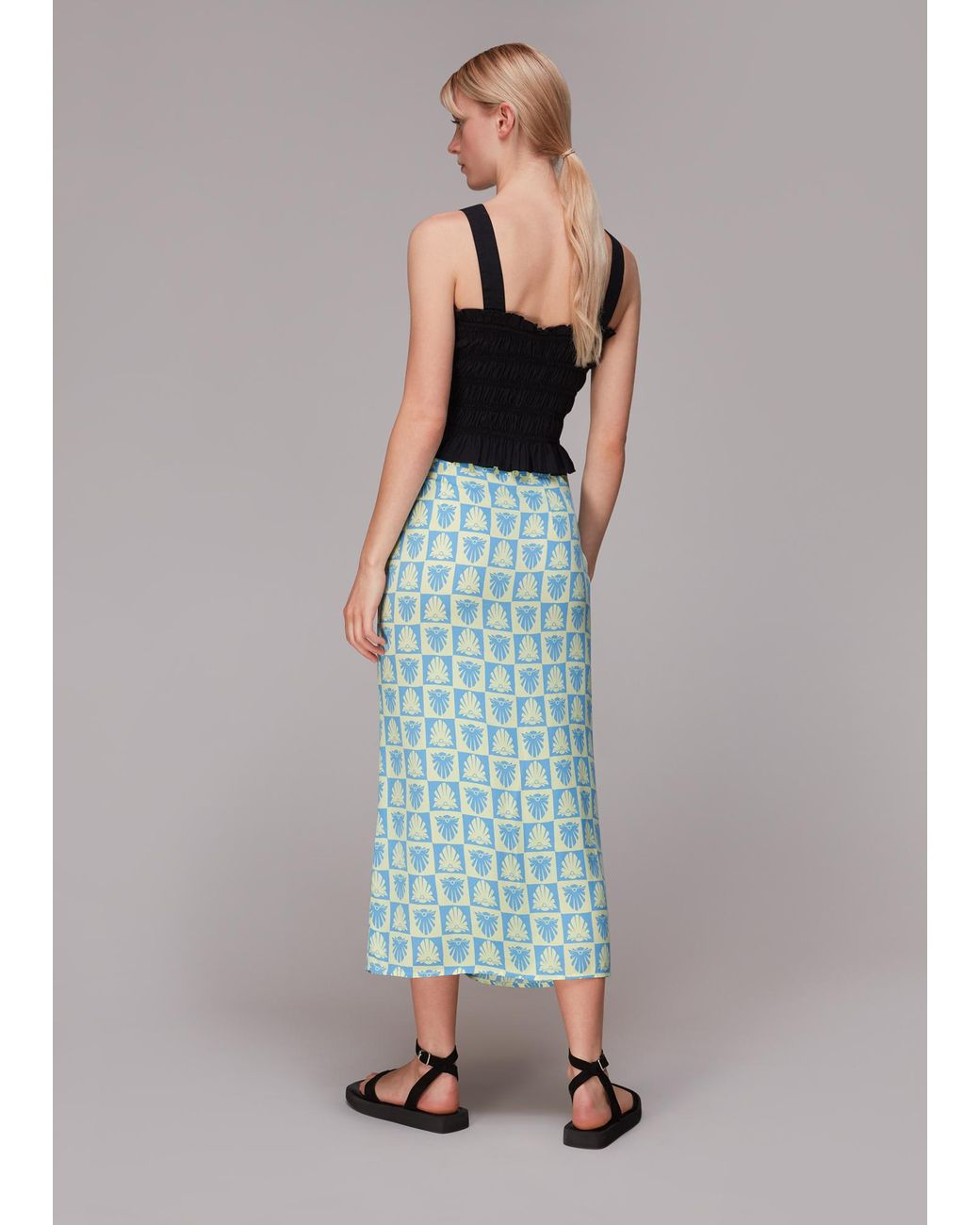 Whistles Blue Checkerboard Shells Cleo Skirt