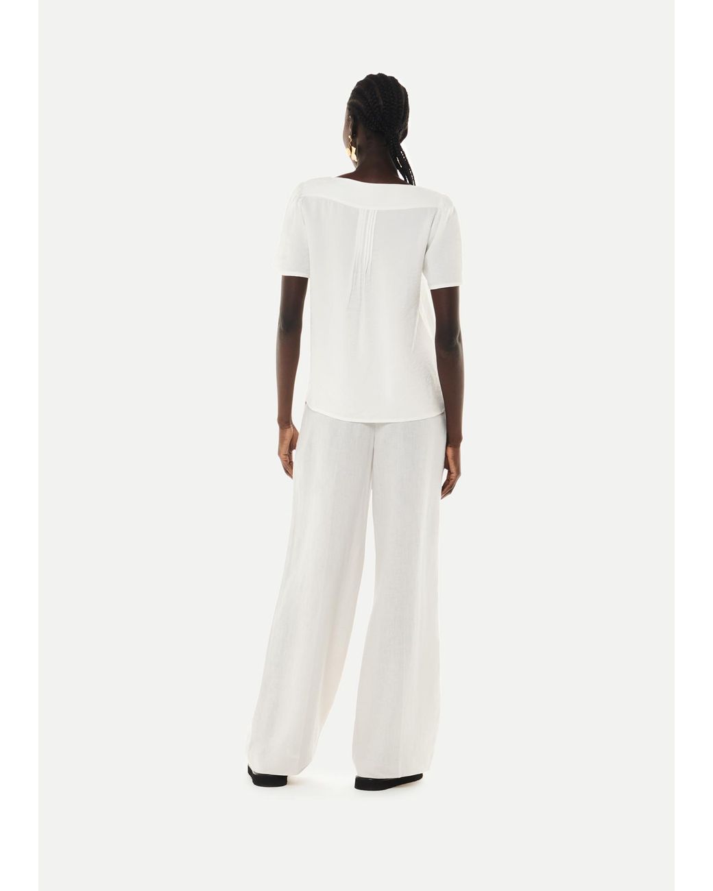 Whistles White Lily Square Neck Blouse