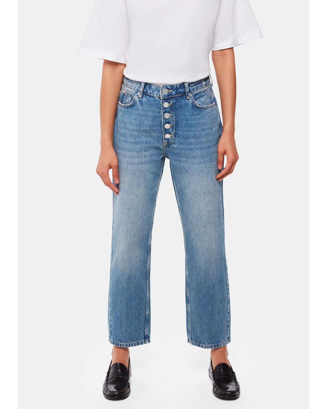 Whistles Blue Authentic Hollie Button Jean