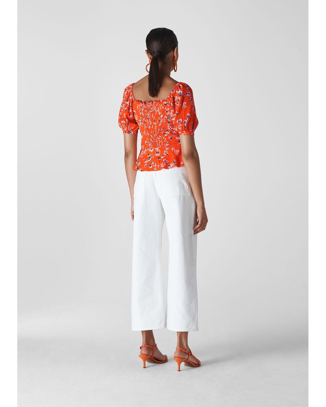 Whistles White Digital Daisy Print Bella Top