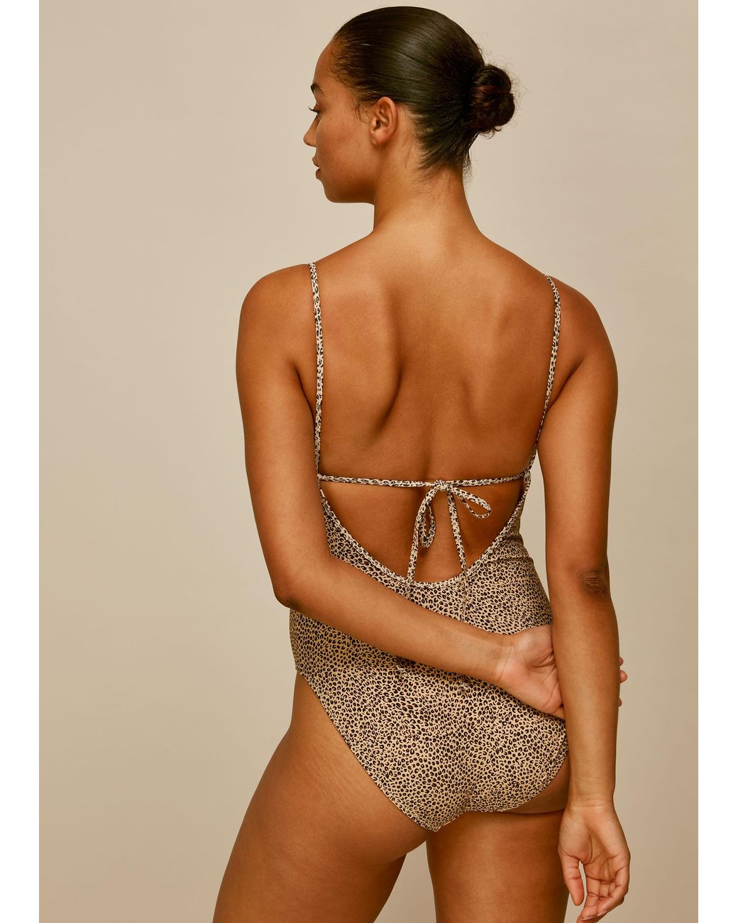 Whistles Brown Mini Leopard Print Swimsuit
