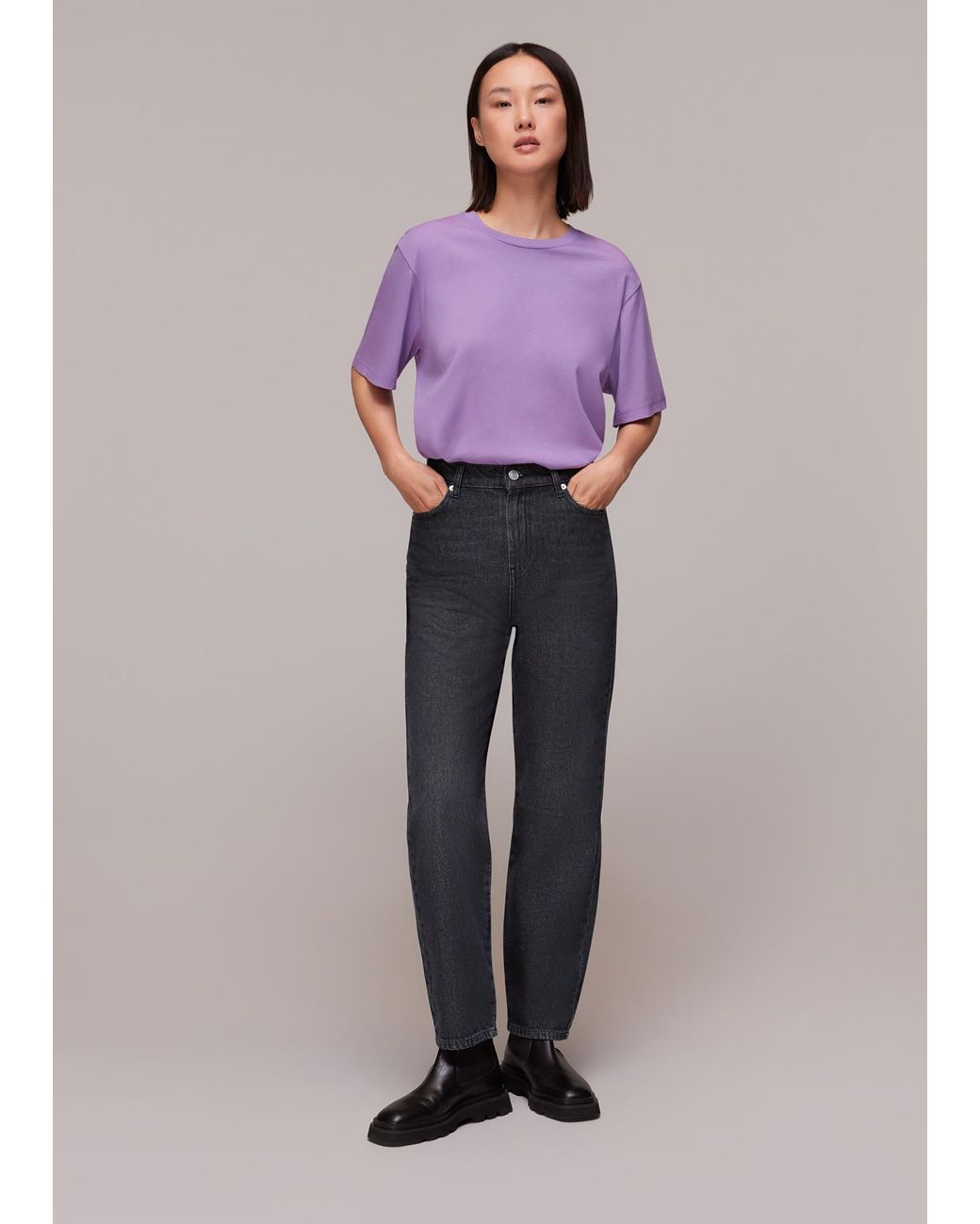 Whistles Purple Authentic Mom Jean
