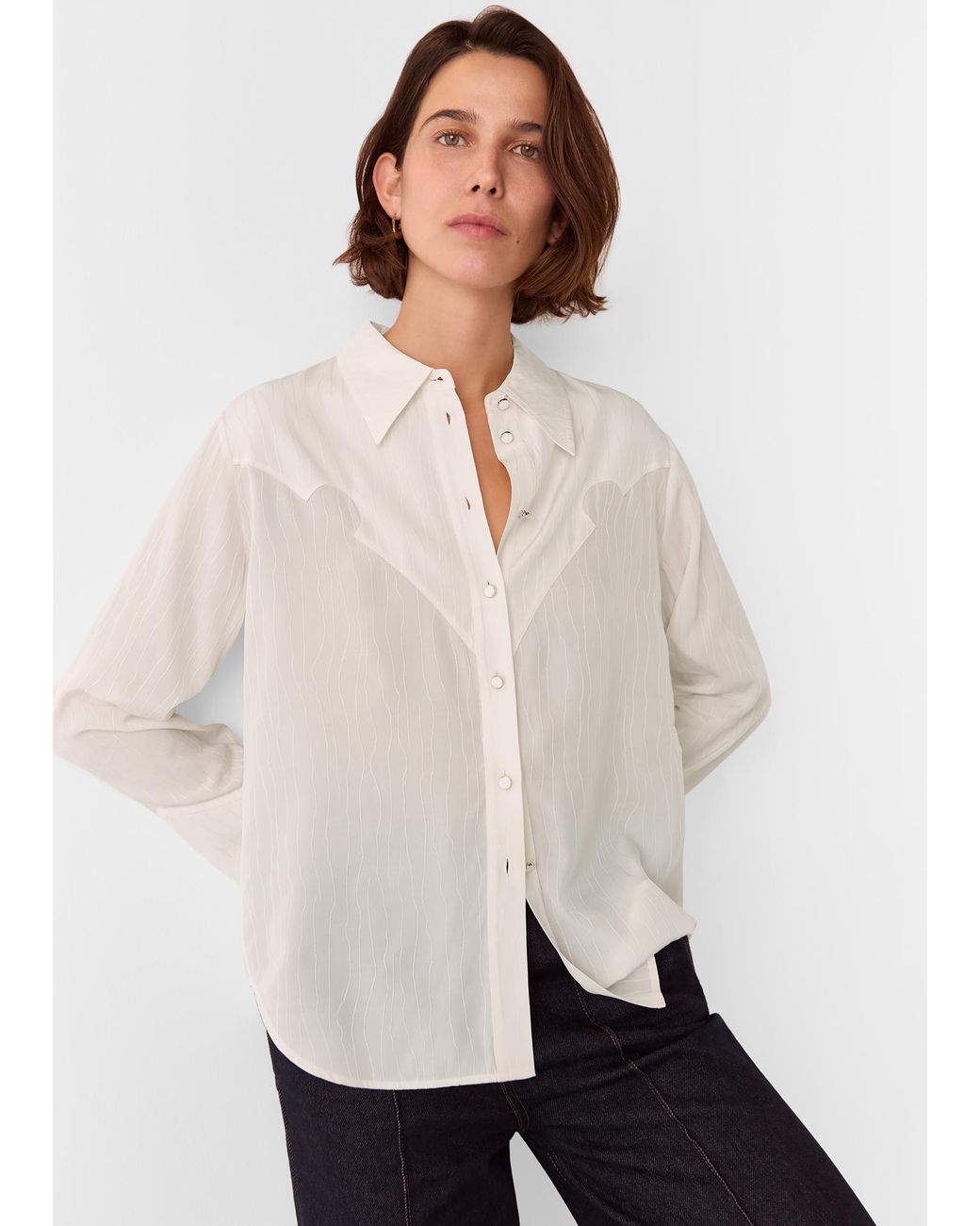 Whistles White Orla Western Detail Shirt