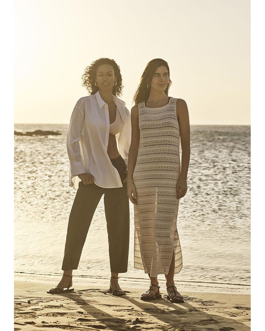 Whistles White Long Crochet Beach Dress