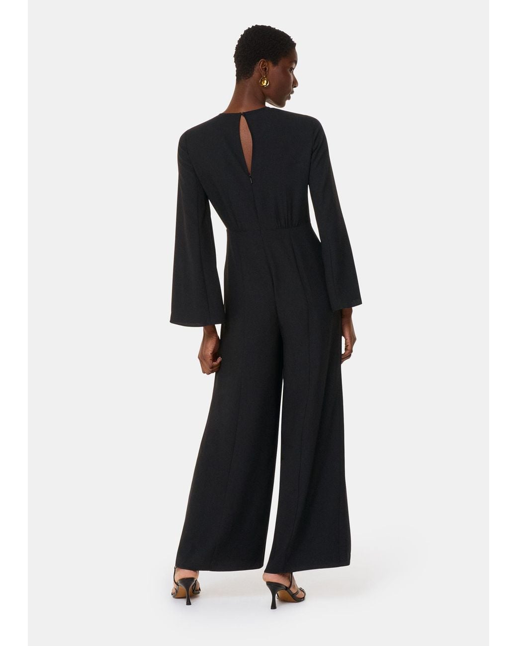 Whistles Blue Bonnie Gathered Jumpsuit