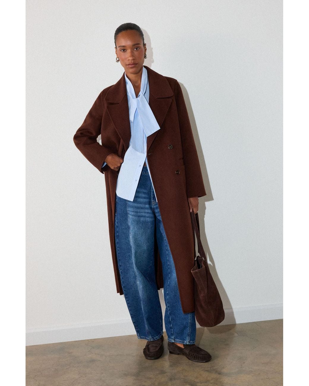 Whistles Blue Scarf Stripe Cotton Shirt