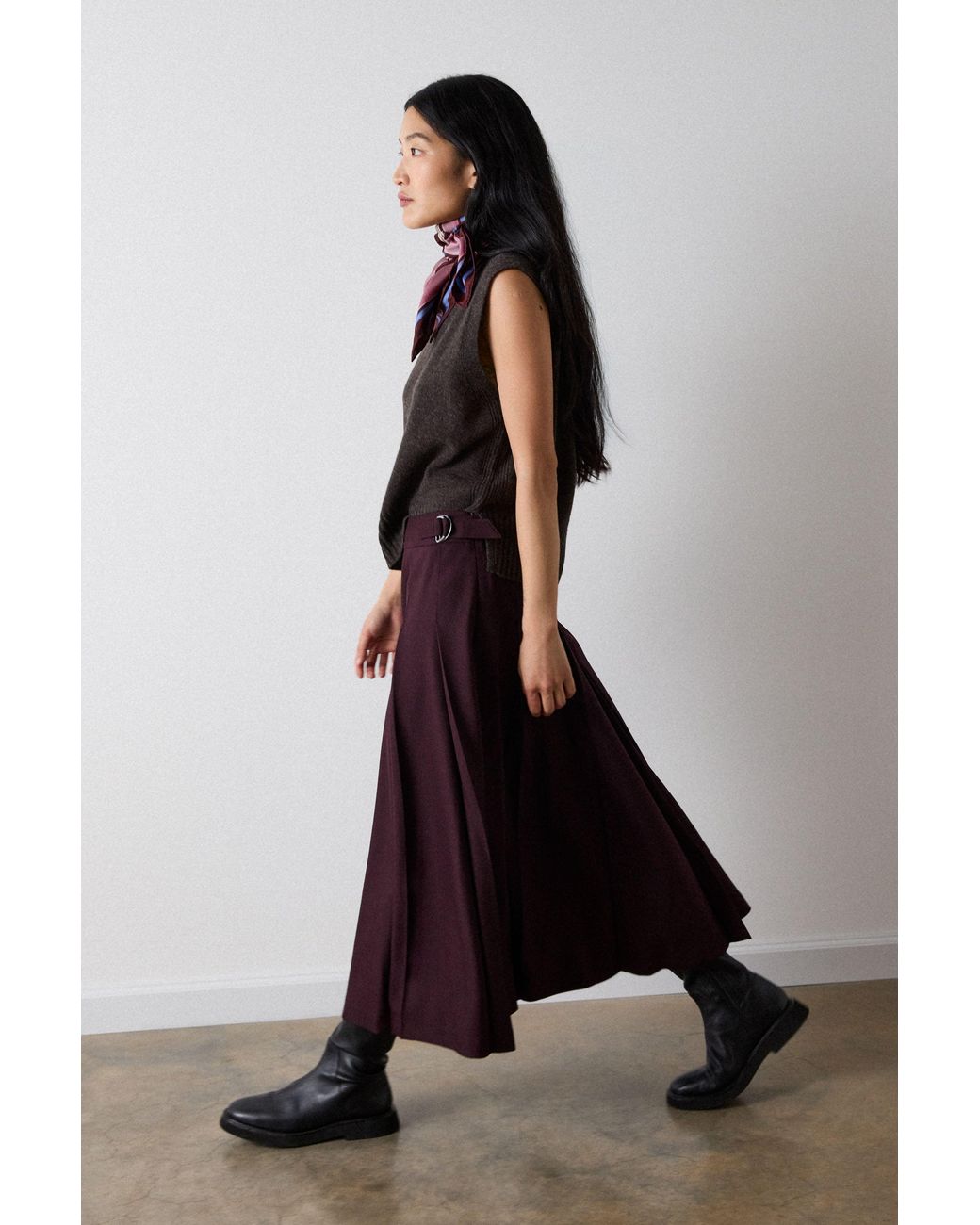 Whistles Brown Wool Sleeveless Tank