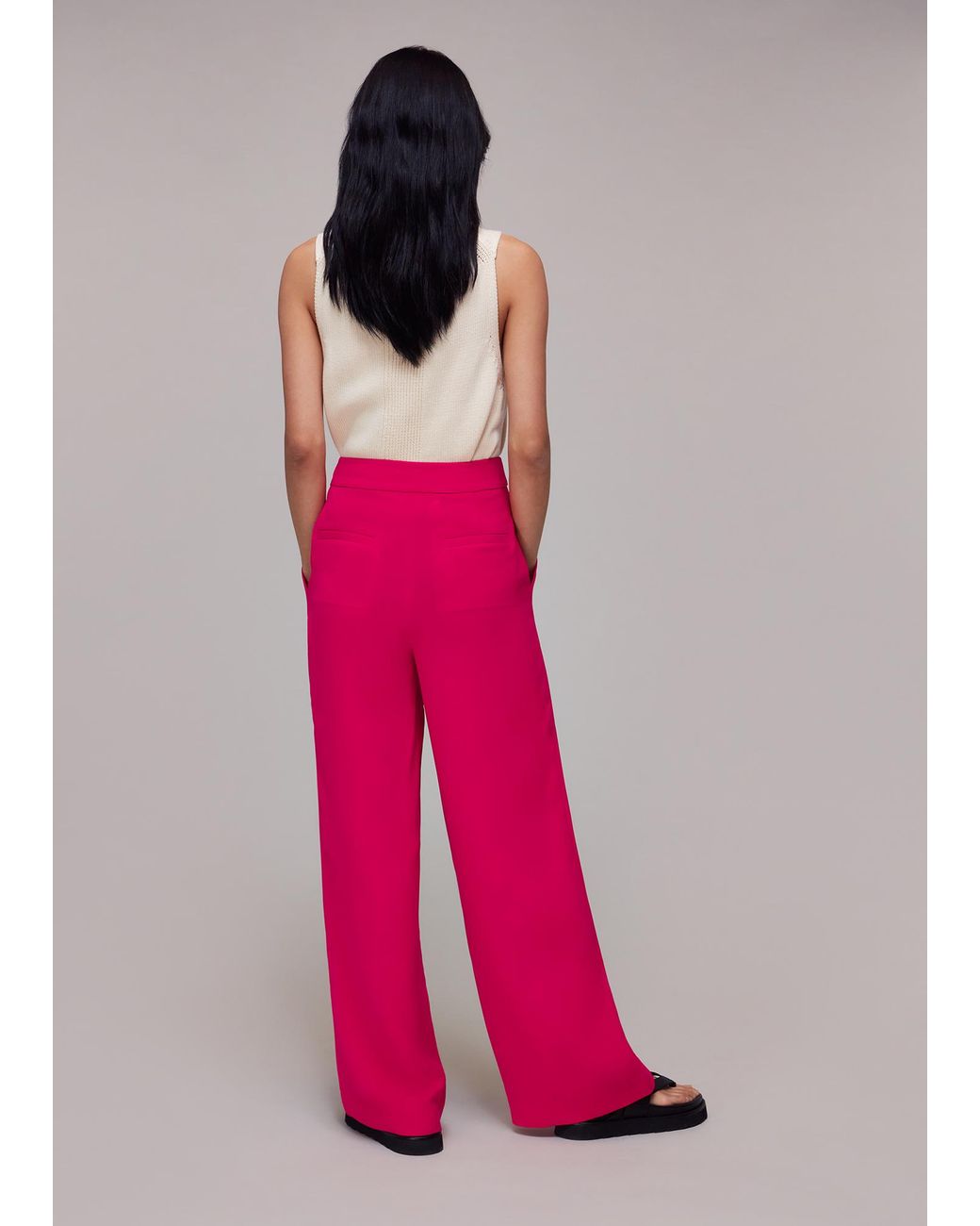 Whistles Pink Fran Pleat Front Trouser
