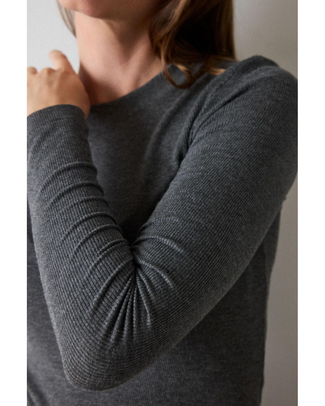 Whistles Black Essential Ribbed Crew